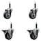 Service Caster 3.5'' Thermoplastic Rubber Wheel Swivel 3/4'' Expanding Stem Caster Set 2 Brakes, 4PK SCC-EX20S3514-TPRB-2-PLB-2-34 - alternate 1
